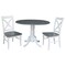 International Concepts Round 42 in. Dual Drop Leaf Dining Table with 2 X-back Chairs - 3 Piece Dining Set, 42 in W, Wood K05-42DP-C14P - alternate 1